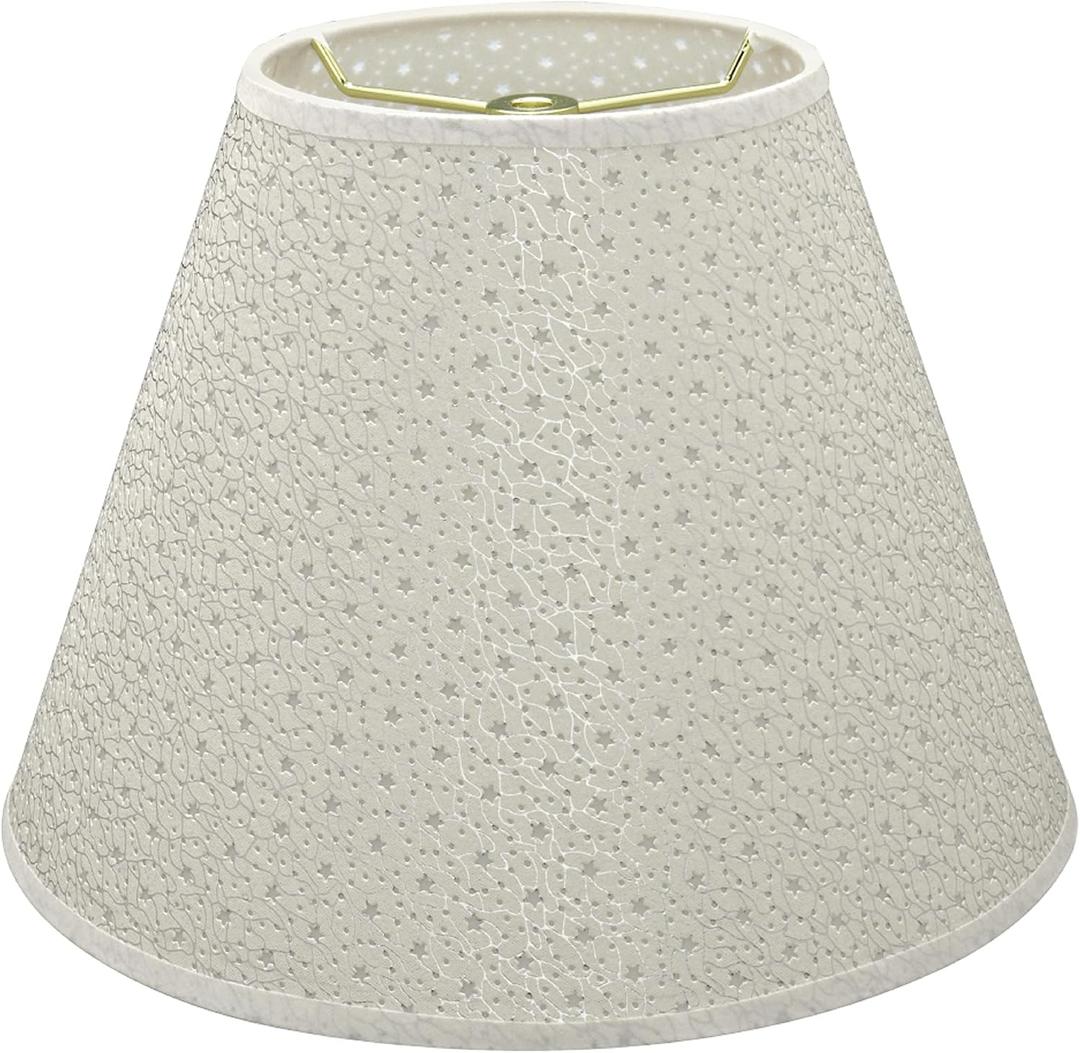 Aspen Creative 32627 Transitional Hardback Empire Shaped Spider Construction Lamp Shade in Ivory, 12" wide (6" x 12" x 9"), 6" top x 12" bottom x 9" slant height
