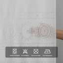 Boho Shower Curtain with Hooks, White Sheer Shower Curtain Set, Vintage Farmhouse Curtains - Waterproof Bathroom Decor for Home and Apartment, 12 Plastic Hooks Included, 72Wx72L, Sun Flower