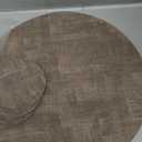 Round Faux Leather Placemats and Coasters, Set of 6, Reversible Heat Resistant Non-Slip Table Mats, Waterproof Wipeable Place Mats for Dining Table, Washable for Indoor & Outdoor (6, Dark Brown)