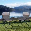 HIGH POINT SPORTS 2 Pack Portable Camping Chair for Adults, Folding Outdoor Camp Chair Lightweight Lawn Chairs Folding Collapsible Chair for Camping, Tailgates, Beach, Gray, Support 250 lbs, 25.2 Inches X 37 Inches X 39 Inches