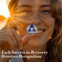 Recovery Triangle 49 Year Sobriety Coin - Silver Roman Numeral NA AA Coins - 1-65 Prime NA/HA/AA Chips and Medallions - Narcotics Alcoholics Anonymous Sober Gifts for Men Women