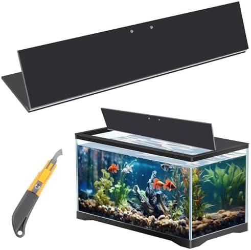 Sieral Aquarium Polycarbonate Canopy Set 29 x 11.38 x 0.12 Inch for 20/29/37 Gallon Without Center Brace Aquariums Cover Fish Tank Lid with a Hook Knife, Black