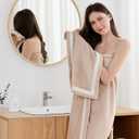 XIQ 40x80 Inches Bath Sheets Extra Large Bath Towels Set Super Soft Quick Dry Luxury Microfiber Shower Towels for Bathroom Beige,1PCS