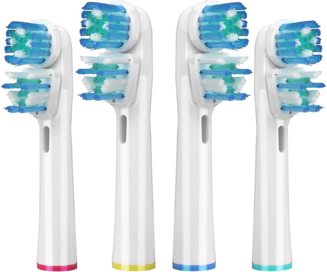 4 Pcs Double Heads Replacement Toothbrush Heads Compatible with Oral B Braun,Electric Toothbrush Heads Refill for Pro 500/1000/1500/3000/7000/8000/9600