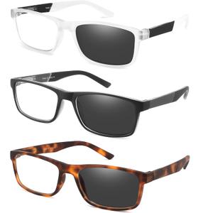 DONGDI Blue Light Blocking Reading Glasses 3 Pack photochromic Readers for Women Men,Anti Glare UV Ray Filter Eyeglasses (3pack-mix, 2.00)