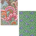 Set of 2 Soft Bound 6.25" x 4" Mini Stitched Notebooks (Leaf Me Not Paisley)