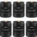 6 Pack Candles for Home Scented Aromatherapy Candles Gifts Set for Mens, Men Candle Set, 42 oz 300 Hour Long Lasting Candles Gifts for Men Birthday, Christmas (Cedar Oakmoss/Amber Patchouli/Magnolia&Sandalwood/Pine&Clove/Wood &Yuzu/Rose)