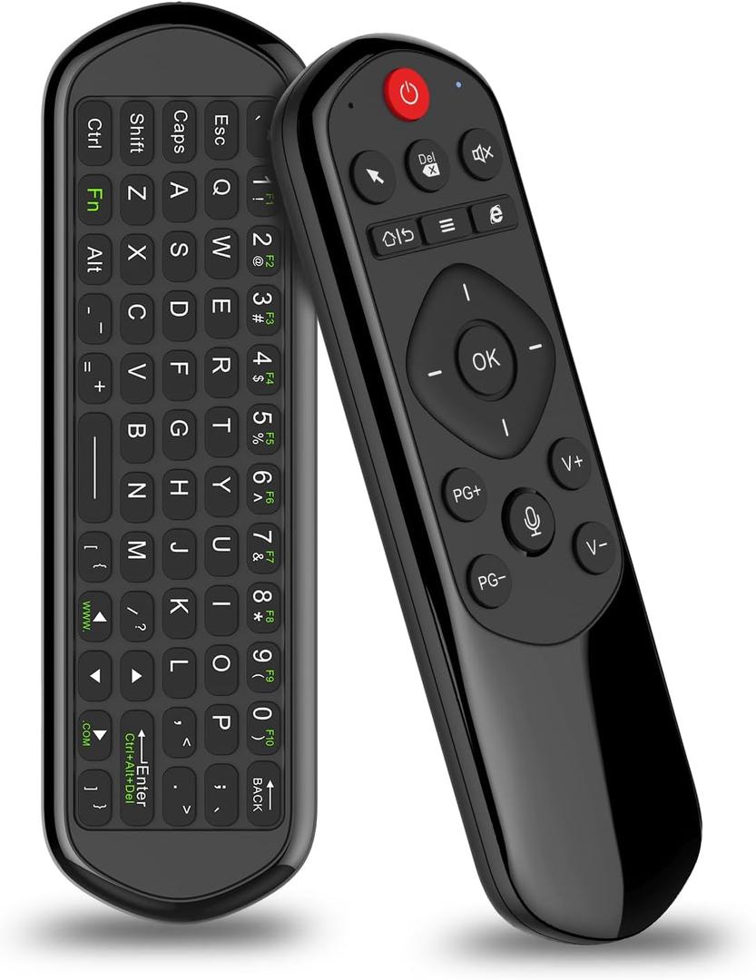 iPazzPort Universal TV Air Mouse Keyboard, Bluetooth & 2.4G, Voice Input for Smart TV/Android Box/PC/HTPC, QWERTY Remote (IR Learning)