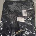 FOLUNSI Womens Plus Size 3/4 Roll Sleeve Blouses V Neck Casual Tunic Tops (Black, L)