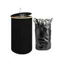 Recycle Bins for Kitchen 100L, D-Shape Large Recycling Bin with Lid and Removeable Reusable Inner Bag, Recycle Bins for Indoor Outdoor Home Use for Bottles Cans Glass and Plastice Cartons (Black)