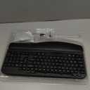 Wireless Keyboard and Mouse Combo, Wave Keys Full-Sized Ergonomic Keyboard with Cushioned Plam Rest, Phone Holder, Comfortable Natural Typing, 2.4G Cordless Set for Computer, Laptop, PC, Mac, Windows (Black)