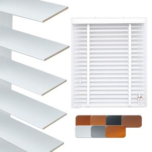 Wood Blinds for Indoor Window, White Real Wooden Blinds 38" WX60 H