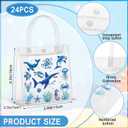 Tenceur 24 Pcs Under the Sea Party Favor Bags Sea Animals PVC Clear Ocean Gift Bags with Handle Ocean Animals Shark Theme Goodies for Birthday Baby Shower Supplies Candy Snack Treat Wrapping