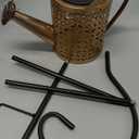 Garden Shower Light Solar Powered Watering Can with Lights Star Light LED Outdoor String Fairy Lights Waterfall with Bracket for Home Path Patio Yard Lawn, White