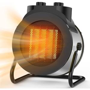 Space Heaters for Indoor Use, 1500W PTC Electric Heater with 90°Adjustable Angle, Fast Safety Heat, Small Portable Heater for Office Home(Silver)