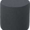 uxcell Ottoman Cover Round, Stretch Ottoman Slipcover Fit Diameter 9.8"-12.6", Non-Slip Footstool Protector Cover for Bedroom Living Room Dark Grey