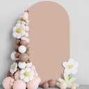 Asee'm 7.2FT Wedding Arch Cover Nude Fitted Spandex 2-Sided Round Top Chiara Backdrop Stand Covers for Party Ceremony Birthday Banquet Decoration