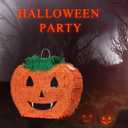 Halloween Pumpkin Pinata for Kids Birthday Party Fiestas Decorations Perfect for Halloween, Photo Prop, October Birthday, Funny and Spooky Games(17"x13"x3.7")