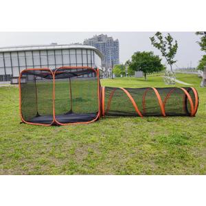 2 in 1 Pet Cat and Dog Tunnel Tent Foldable Pet Tent Outdoor Pop Up Pet Playpen Cage Fences House (Styles 2)