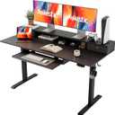 Agilestic Electric Standing Desk with 2 Drawers and Keyboard Tray, 55 x 24 Inches Ergonomic Adjustable Height Desk with Storage, Sit Stand up Desk Computer Workstation, Black