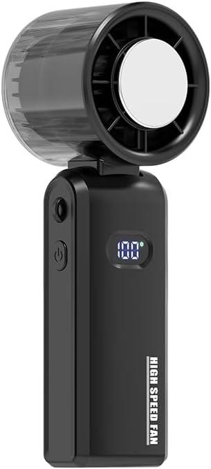 Portable Foldable Handheld Fan, Adjustable mini Fan Speed (1-100), 3600mAh Rechargeable Battery, Suitable for Outdoor Travel Camping Cooling Handheld (Black)