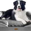 Spotted Play Orthopedic Dog Bed with Sides  Dog Sofa Beds for Large Dogs, Supportive Foam Pet Couch Bed with Washable Removable Cover, Waterproof Lining and NonSlip Bottom, Grey  LPlus
