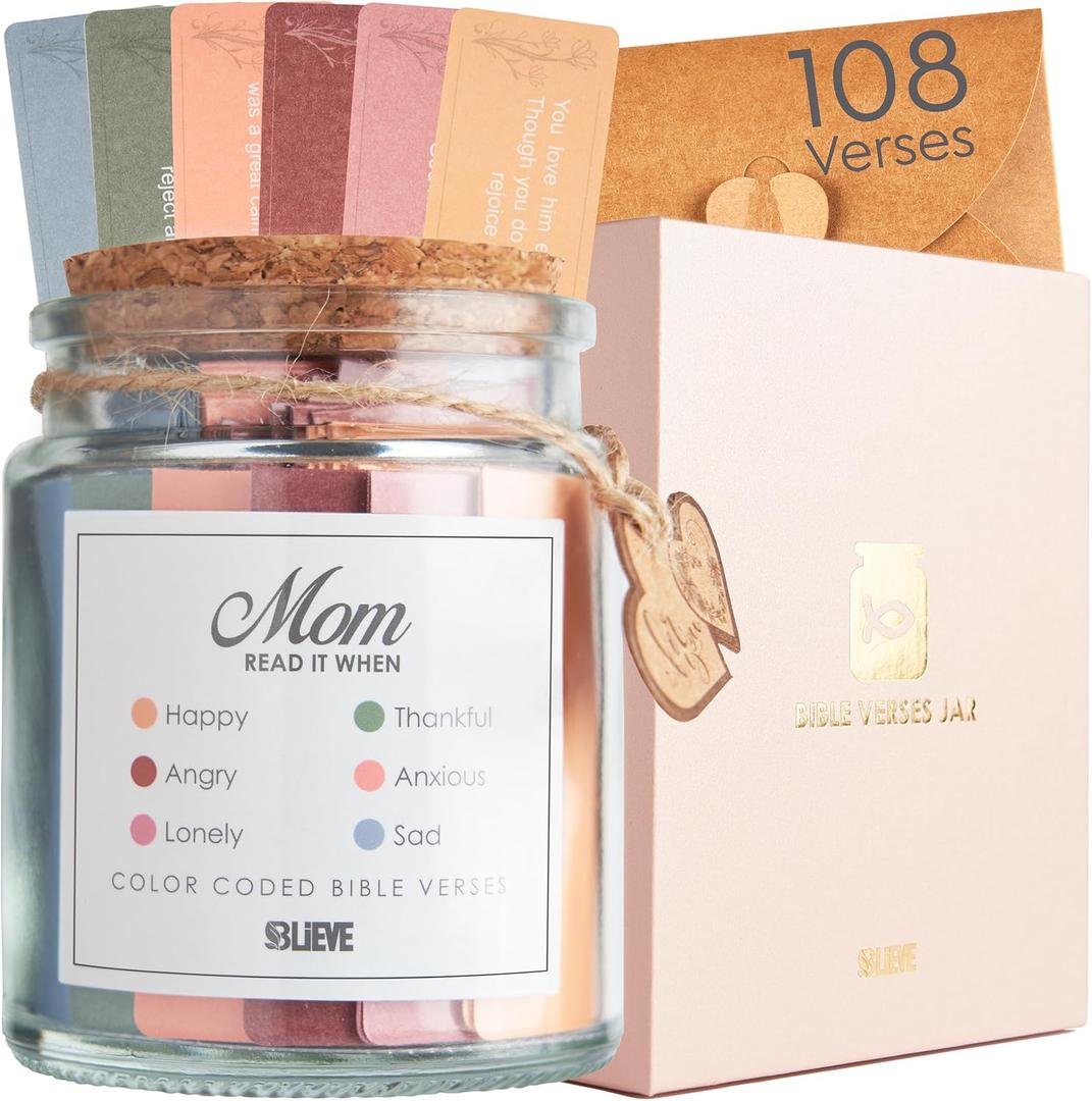 BLIEVE- Read Me When Bible Verses Jar For Women, Mothers Day Gifts For Mom, Birthday Inspirational Christian Gift
