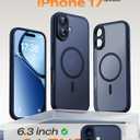 TOCOL for Phone 17 Case, Compatible with Magsafe Charger, Full Camera Protection, Drop Protection, Translucent Matte Phone Case for Phone 17 6.3 inch (Dark Blue)