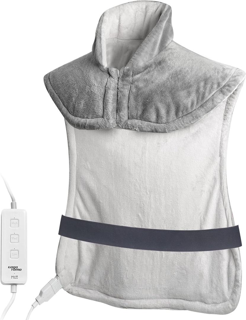 King Size Heating Pad Fast-Heating Technology for Back/Waist/Shoulder/Neck Pain and Cramps Relief - Moist and Dry Heat Therapy with Auto-Off 26"X38" Hot Heated Pad by GOQOTOMO PJH-King (1 Count (Pack of 1))