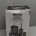 IMAVO Bathroom Accessories Set,Green Bathroom Set,7 Pieces Bathroom Accessory Set,Tray,Toilet Brush,Trash Can for Bathroom Dcor and Housewarming Gifts