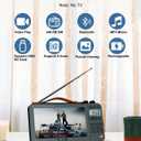 720P 7Inch Screen AM FM Movie Video Radio with Bluetooth Speaker, Rechargeable Digital Shortwave MP3 MP4 Player Radio, Support USB/Micro SD Card, Loud Speaker and Headphone Jack (NO TV)