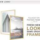 MCS Foundation 16x24 Poster Frame Traditional Brass, Vertical & Horizontal Wall Hanging Large Picture Frame for Photos, Posters & Art Prints (1-Pack)