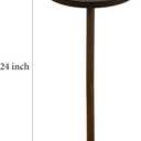 COVLON Drink Table, Carved Table Top Martini Table, Small Side Table, Weighted Base Pedestal Table for Living Room, Bedroom, Bathroom, Brown
