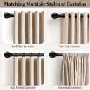 Modern Black Curtain Rods 2 pack for Windows 28 to 48 Inches Adjustable Length Heavy Duty 1" Diameter Short Window Curtain Rod with Round Decorative Finials for Bedroom Living Room Kitchen Farmhouse