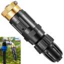 Feekoon 1 Set 25 Psi Drip Irrigation Faucet Adapter Kit 1/2'' Irrigation Tubing to 3/4'' Faucet Water Pressure Regulator Backflow Preventer with Filter, Drip Irrigation System Parts (25 Psi)