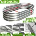 Galvanized Raised Garden Bed Kit, Planter Garden Boxes Outdoor, Oval Large Metal for Vegetables Fruits, Flowers Planter Boxes, Easy Assembly Garden Bed Kit (Silver, 4x2x1FT (2-Pack)