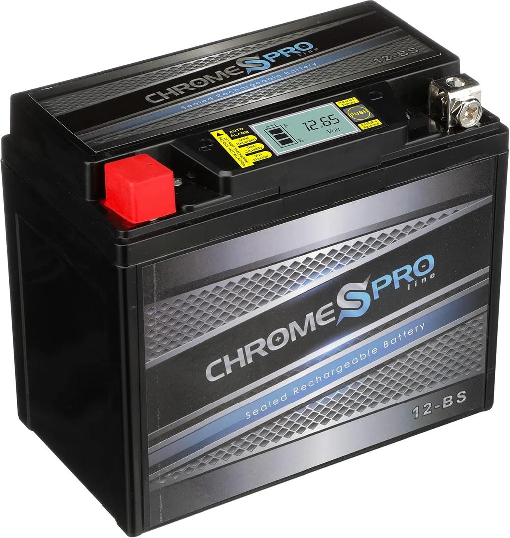Chrome S Pro 12-BS Maintenance-Free 12V 11Ah Battery Replacement for ATV, Motorcycle, Jet Skis, Scooter, UTV, and More - Nut and Bolt (T3) Terminal