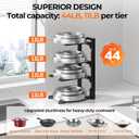 MUDEELA Pots and Pans Organizer under Cabinet 15.75" Tall, 4-Tier Heavy Duty Pan Organizers inside Cabinet Kitchen Storage, Adjustable Pot Rack Holds up to 44 LB Cast Iron Skillets Shallow Cookware