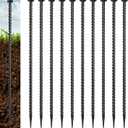 10 Pack 30-inch Rebar Stakes - 5/8 Diameter Heavy Duty Ground Stakes with Chisel Point Ends, Galvanized Steel Metal Stakes for Landscaping, Plant Support, Concrete Form and More