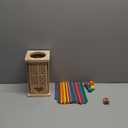 Montessori Wooden Board Games, 42 Colorful Sticks Math Learning Toys for 3 4 5 6 Year Olds, Board Games for Kids 4-6, Fine Motor Skills Toy Family Travel Game, Gifts for Boys Girls 3 Year Old