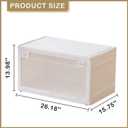 SOBIBO 4-Tier 101QT Stackable Storage Bins with Lid, Doors & Wheels, White | 101QT Capacity Per Tier, Double Doors, Collapsible, Pressure-resistant Plastic, Ideal for Garments, Books, Daily Supplies