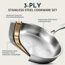 3 Ply Stainless Steel Cookware Set, AIVIKI 10-Pieces Pots and Pans Set, Induction Kitchen Cookware Set, Oven Safe to 500, Chef Quality Cooking Set w/Fry Pans, Saucepans, Dutch Oven, Kitchen Essential