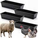 Geelin 4 Pcs 6.3 Gallon/25 Quart Plastic Livestock Water Trough, Black