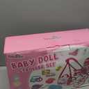 Baby Doll Stroller Toy Set with 12.5'' Doll, Diaper Changing, 2 Doll Clothes, Pacifier, Storage Bag, Baby Doll Accessories and Toy Baby Stroller for Girls Toddlers 3-5 4-6 5-7 Gifts for Pretend Play