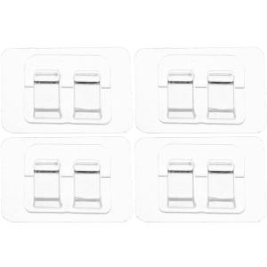 STOBAZA 50 Pack Outdoor String Light Hooks  Clear Adhesive Light Clips for Patio & Deck, Waterproof Christmas LED Hangers, Damage-Free Wire Holders for Gutter, Fence & Windows