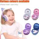 L LTGEM Kids Headphones Case Compatible with iClever BTH13 / HS01 / HS20 and Riwbox CT-7 / CT-7S / CF9 and ONITOO B90 Cat Ear Kids Headphones, Blue (Case Only)