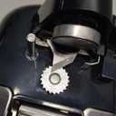 Amazon Basics 3-In-1 Electric Can Opener, Bottle Opener and Knife Sharpener, with Stainless Steel Blade, Magnetic Lid Holder, Automatic, Countertop, 50W, Black