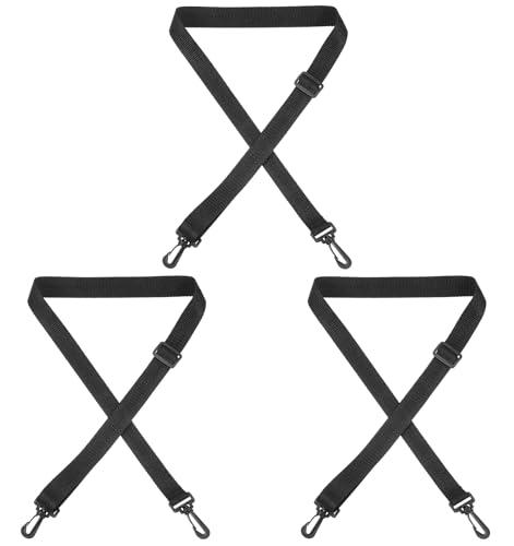 3 Pcs Shoulder Straps for Bags, Shoulder Strap Adjustable Nylon Straps with Swivel Clips for Messenger Bag & Water Bottle Carrier (Black)