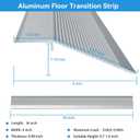 Floor Transition Strip, Aluminum Transition Strips for Doorway Door Threshold Strip Carpet Transition Strip Threshold Ramps for Doorways (Gray, 36''x4'')