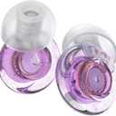 Purple Silicone In-Ear Ear Plugs, 2 Pack High Fidelity Ear Plugs for Concerts, Raves, Work, Musicians, 5 Pair Ear Tips in S/M/L, 18-25 dB Noise Cancelling